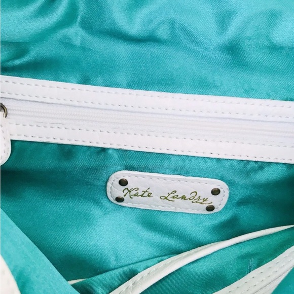 NWT Kate Landry White PVC Handbag Shoulder Bag  Round Studs Reg $89 At Dillards. - Picture 5 of 10